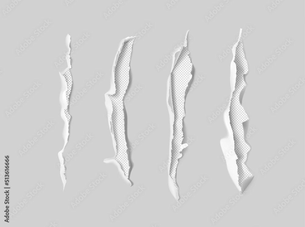 Set of realistic scratch claws on grey background. Vector illustration element ready for your design. EPS10.	