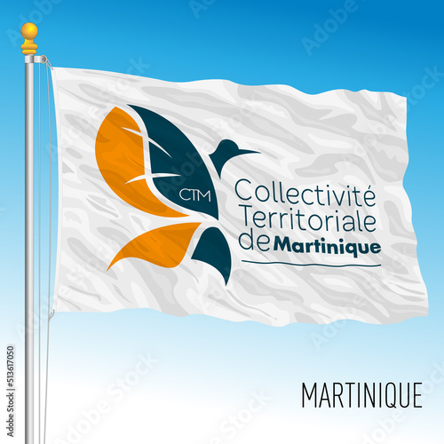 Martinique regional flag, France, caribbean country, vector illustration