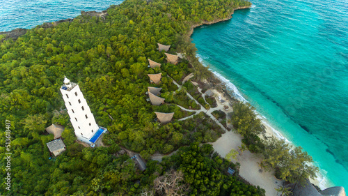 aerial view of the chumbe island coral park, Zanzibar photo