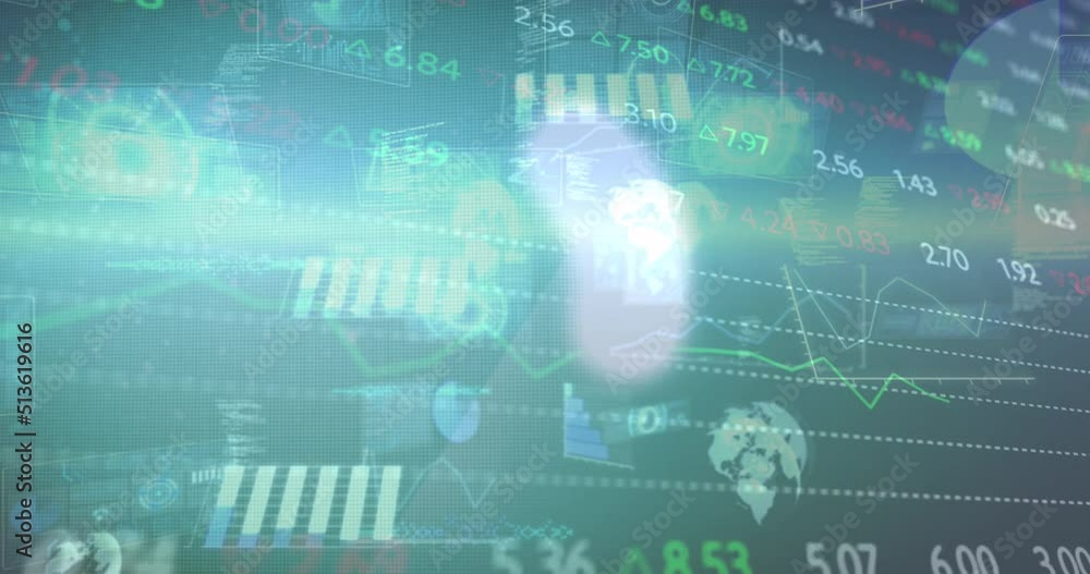 Animation of data processing over black background Animation of data processing over black background
