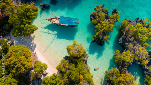 aerial view of the pamunda island, Zanzibar