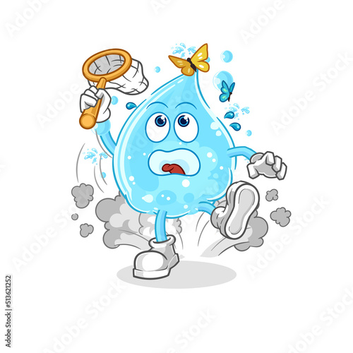 soda water catch butterfly illustration. character vector