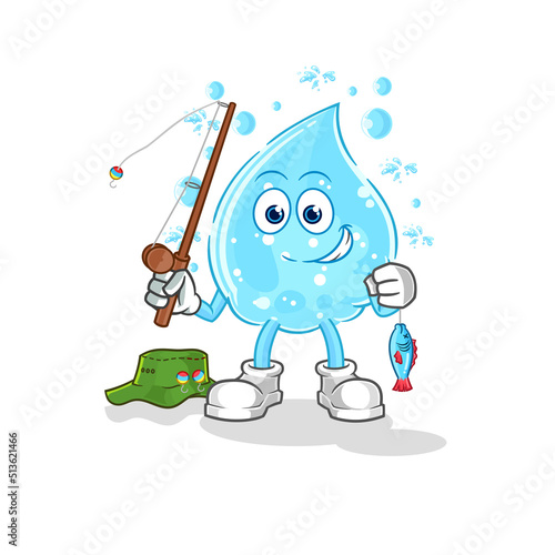 soda water fisherman illustration. character vector