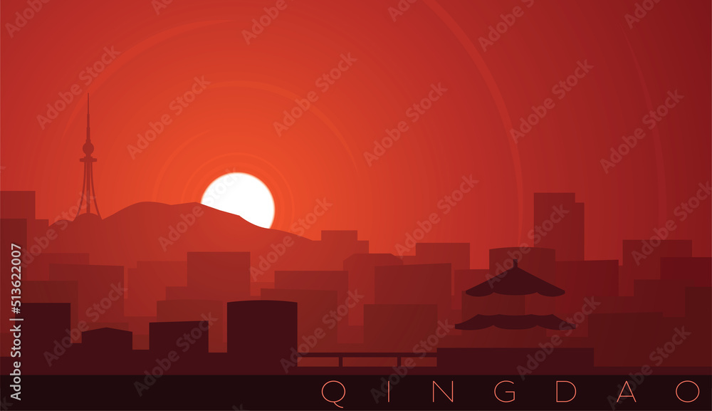 Qingdao Low Sun Skyline Scene