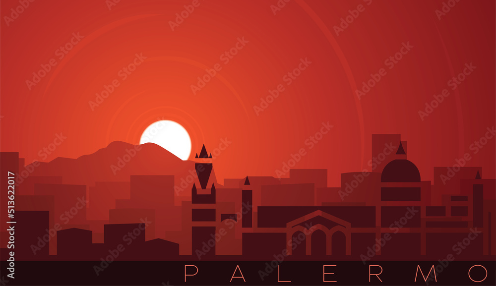 Palermo Low Sun Skyline Scene