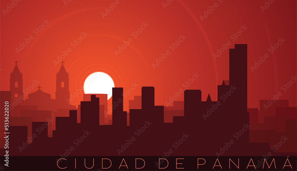 Panama City Low Sun Skyline Scene