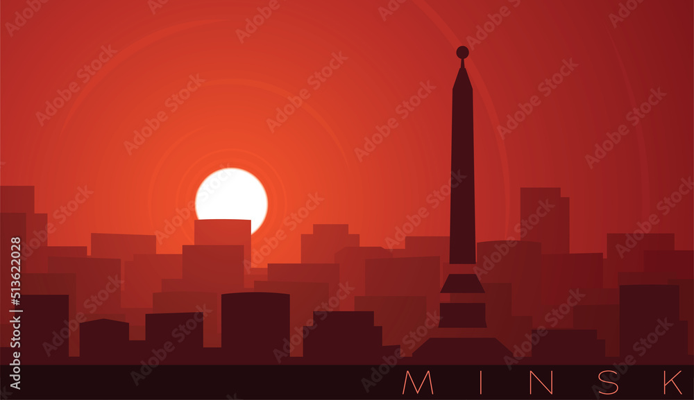 Minsk Low Sun Skyline Scene