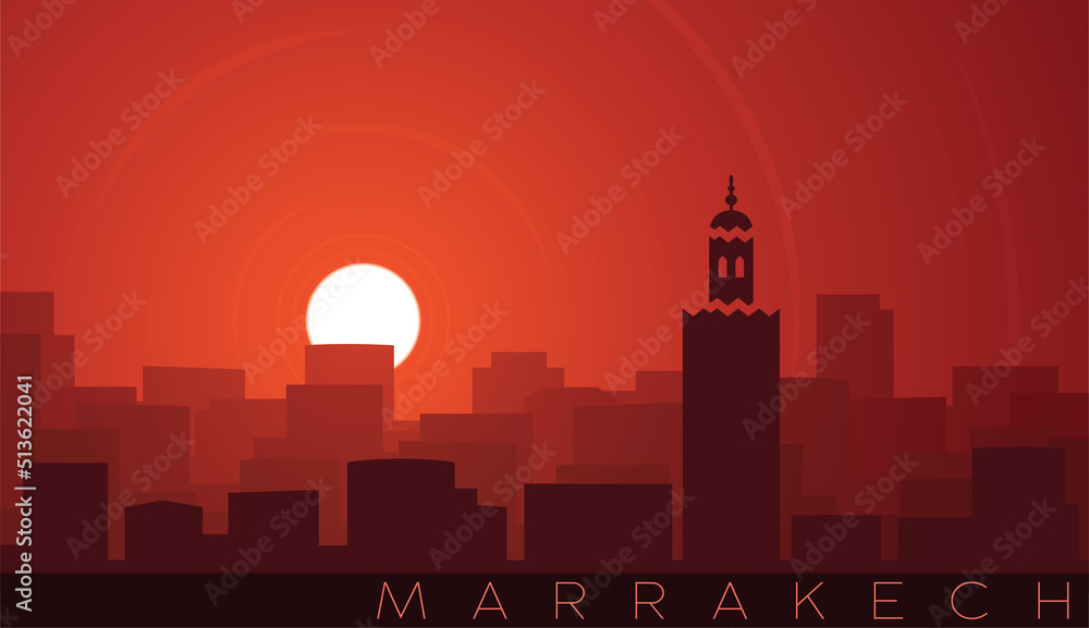 Marrakesh Low Sun Skyline Scene