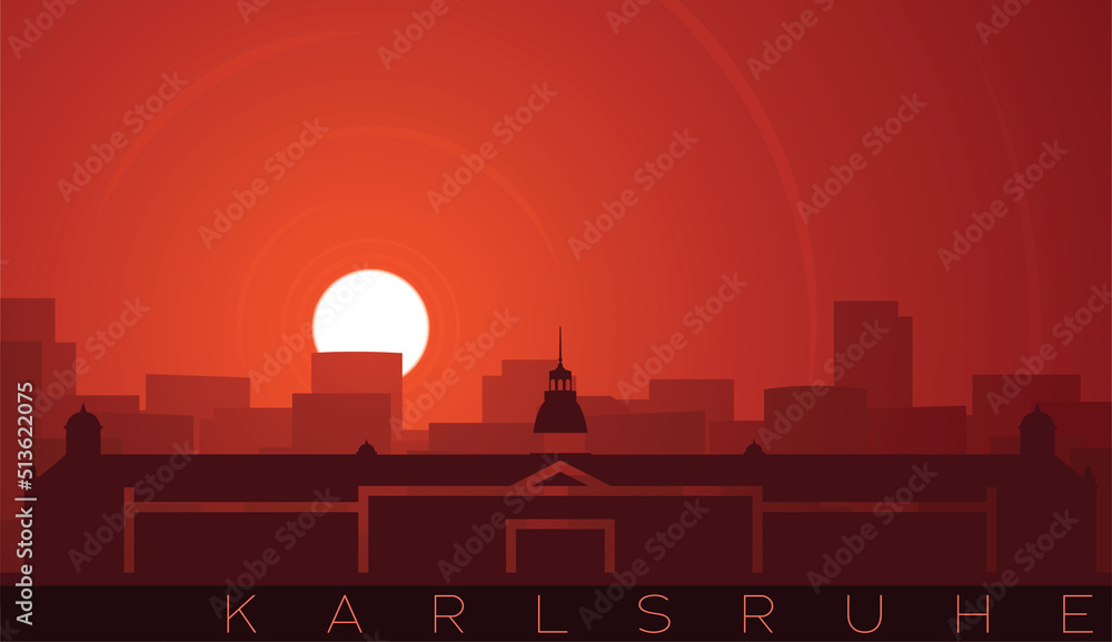Karlsruhe Low Sun Skyline Scene
