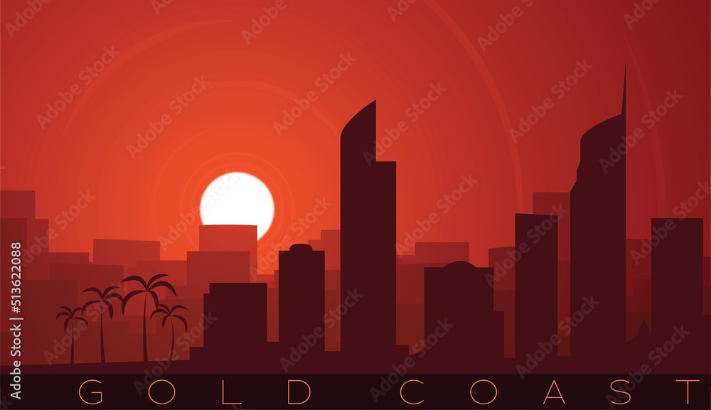 Gold Coast Low Sun Skyline Scene