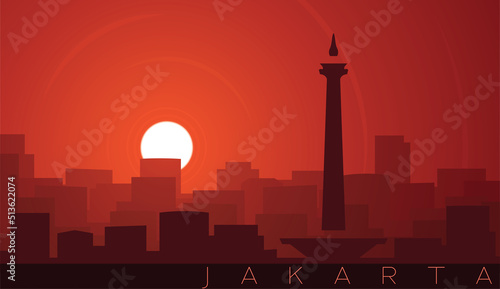 Jakarta Low Sun Skyline Scene