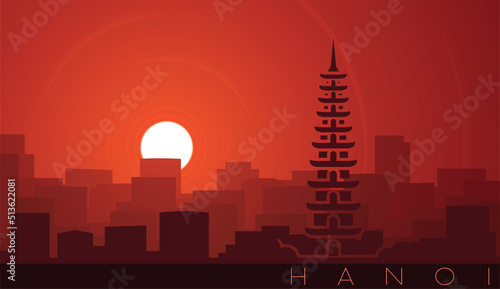 Hanoi Low Sun Skyline Scene photo