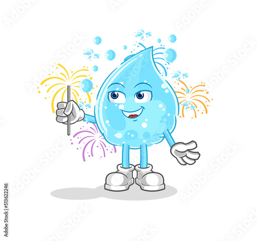 soda water with fireworks mascot. cartoon vector