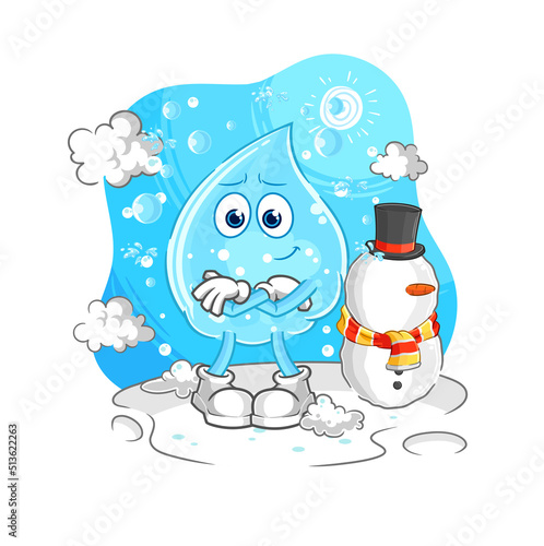 soda water in cold winter character. cartoon mascot vector