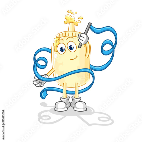 mayonnaise Rhythmic Gymnastics mascot. cartoon vector