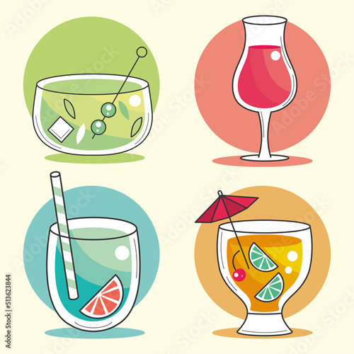 set of cocktails