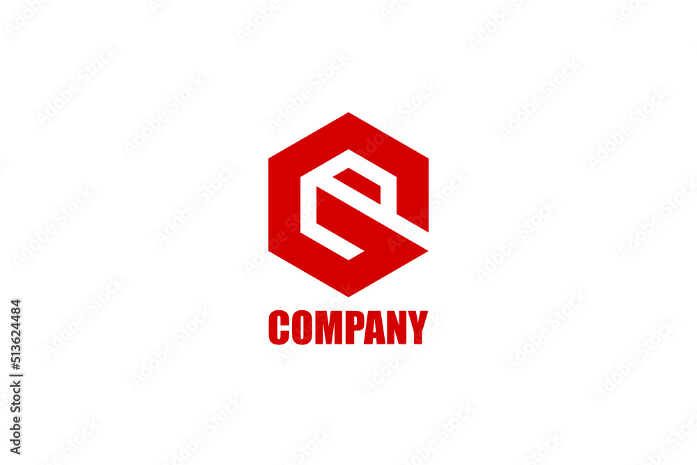 Hexagon vector logo element with initial G in in positive space and E in negative space. Usable for general business logo Hexagon vector logo element with initial G in in positive space and E in negative space. Usable for general business logo