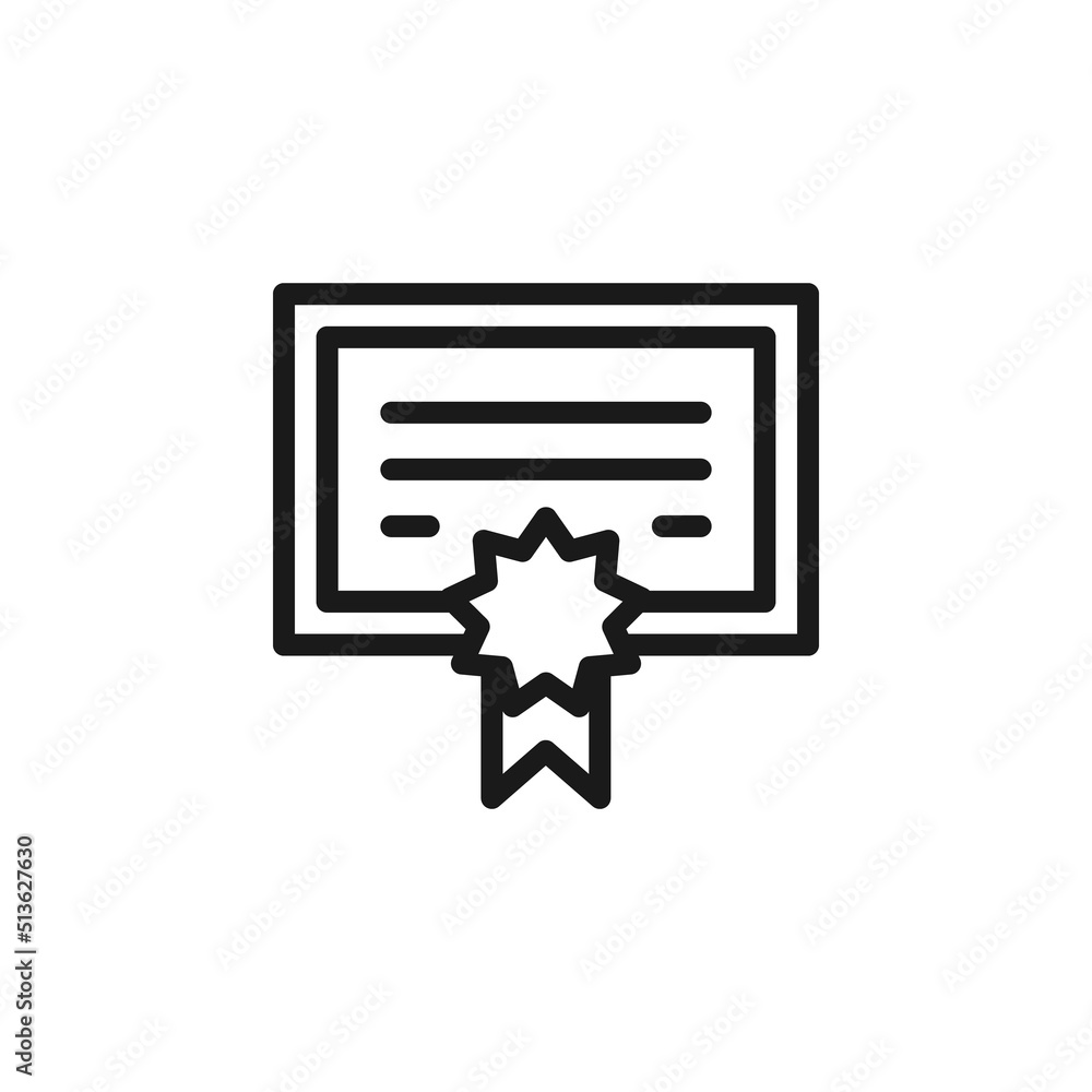 Science and education sign. Minimalistic monochrome vector symbol. Suitable for adverts, sites, articles, books. Vector line icon of certificate Science and education sign. Minimalistic monochrome vector symbol. Suitable for adverts, sites, articles, books. Vector line icon of certificate