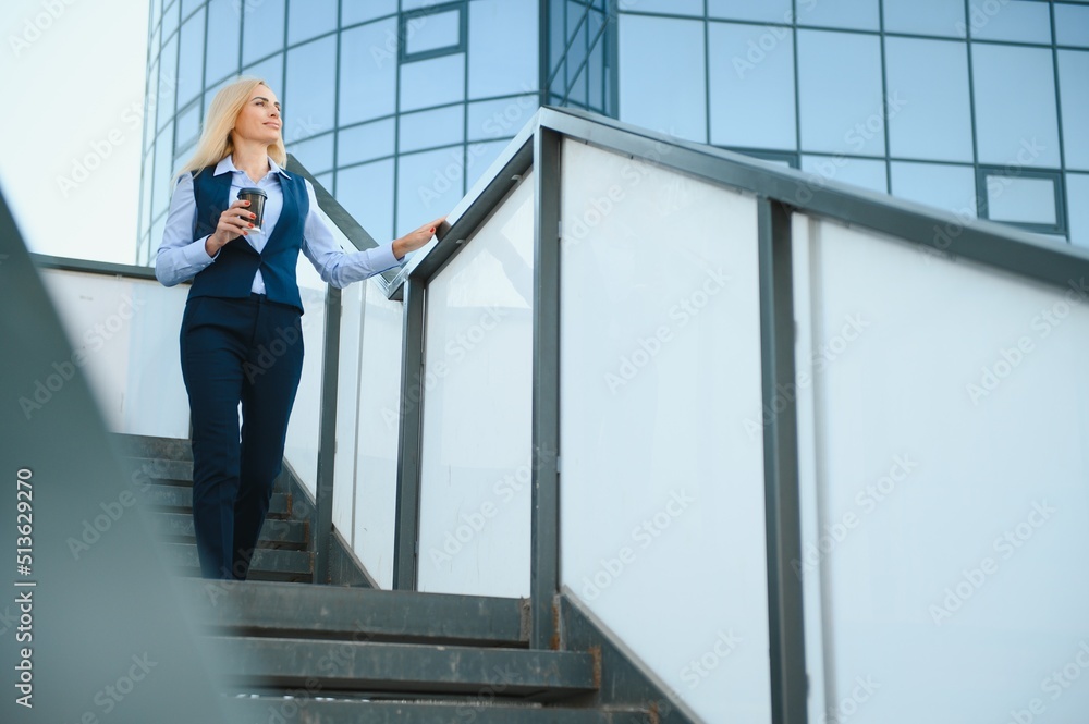 Business Women Style. Woman Going To Work. Portrait Of Beautiful Female In Stylish Office. Business Women Style. Woman Going To Work. Portrait Of Beautiful Female In Stylish Office.