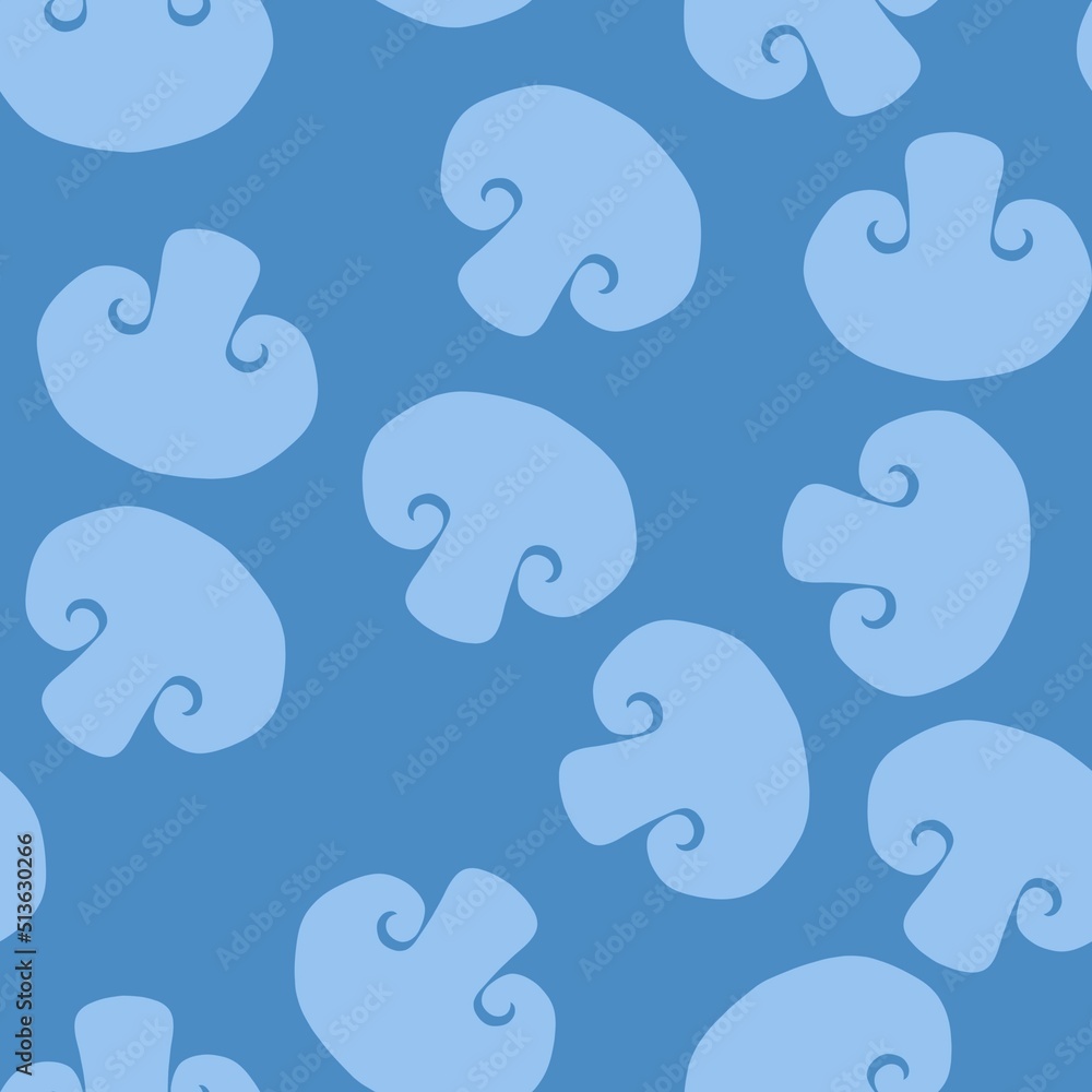 Mushrooms seamless champignons pattern for fabrics and wrapping paper and kids and kitchen Mushrooms seamless champignons pattern for fabrics and wrapping paper and kids and kitchen