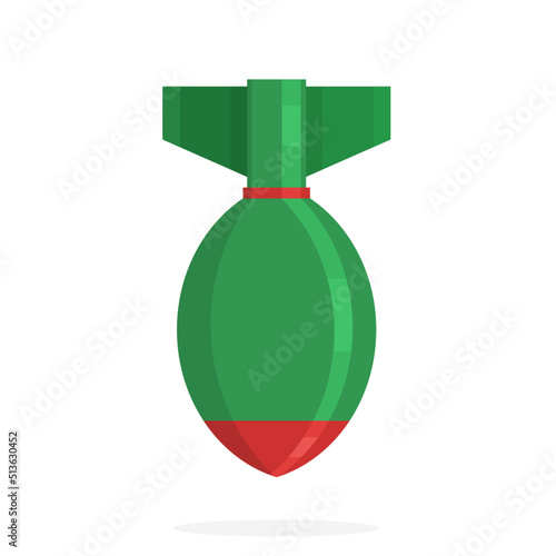 green and red color atomic missile bomb illustration on white background