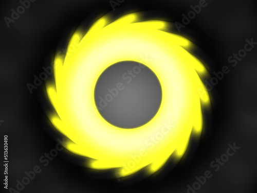 abstract yellow flame rowel ,vector photo
