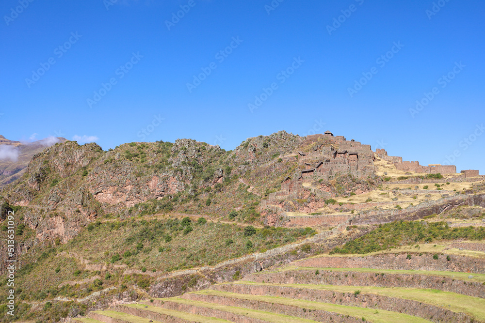 Nice view of the Pisac ruins in Cusco.