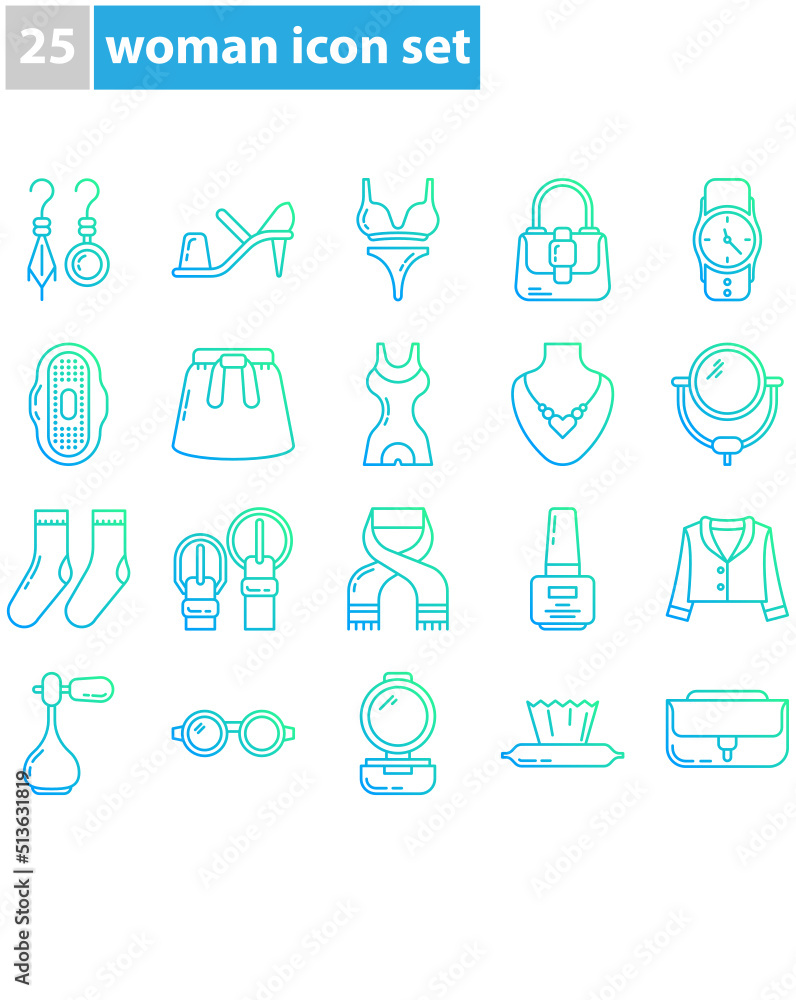 women's accessories icon set women's accessories icon set