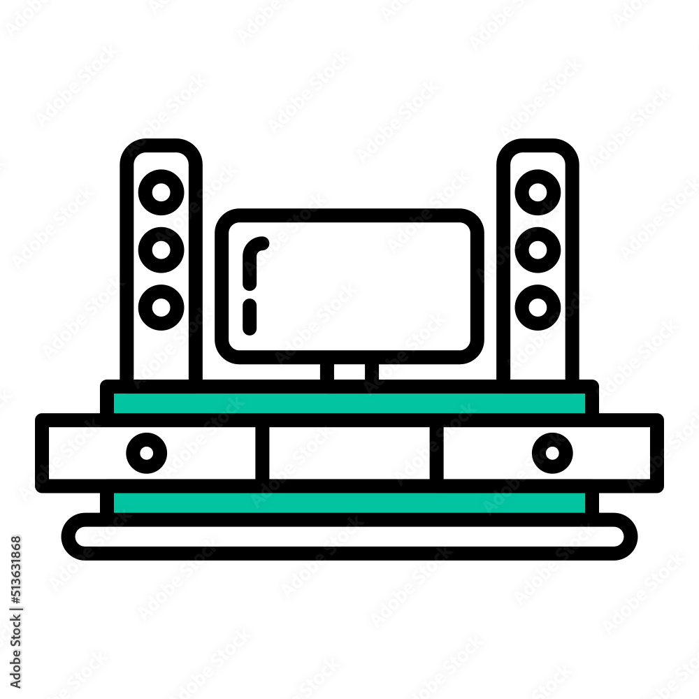 luxury tv table icon on transparent background luxury tv table icon on transparent background