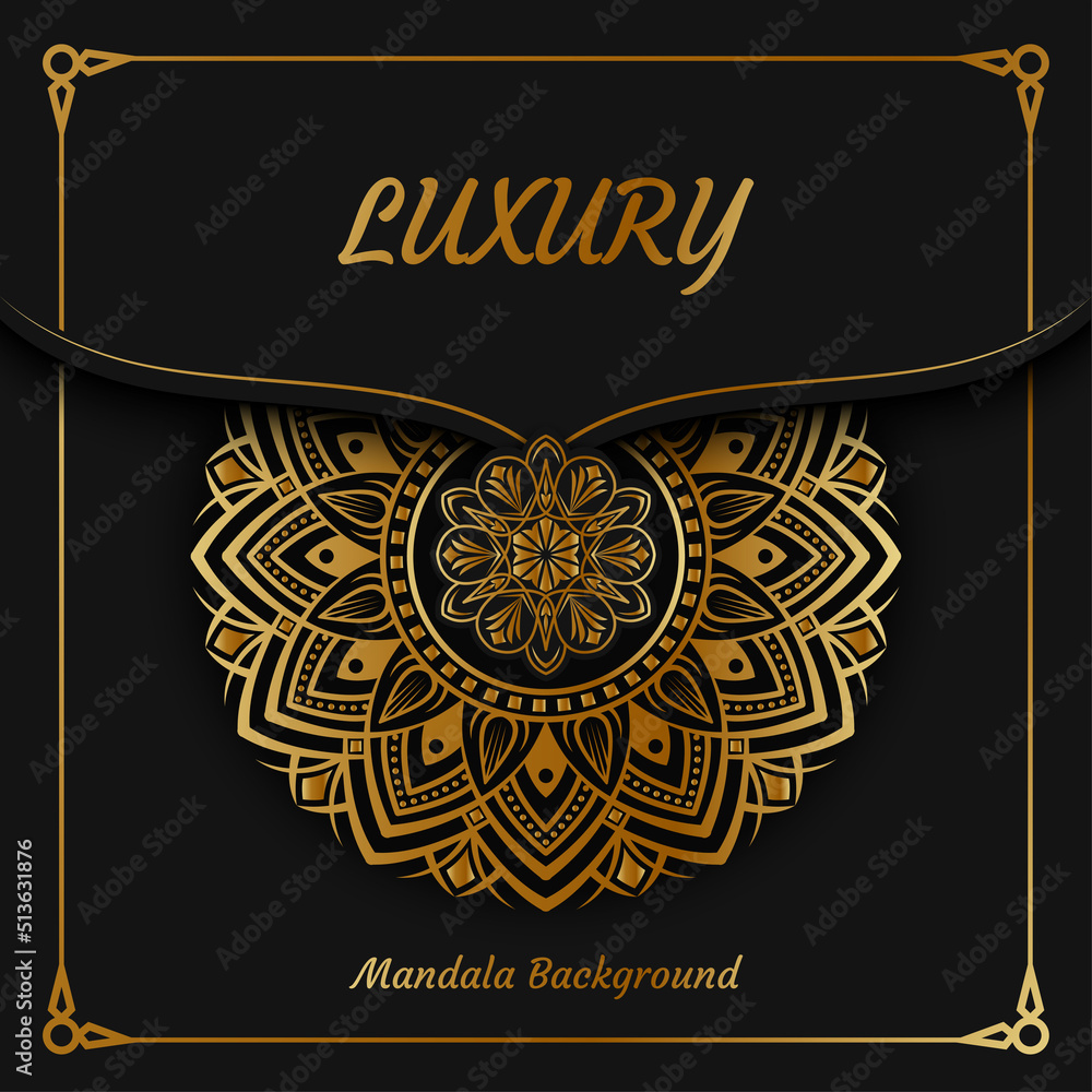 luxury background, with gold mandala decoration