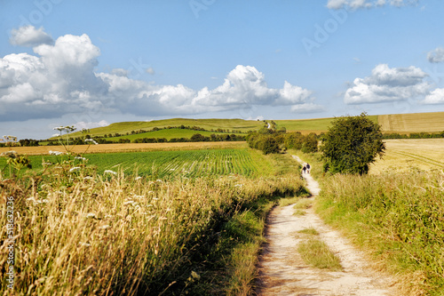 The Ridgeway near Wayland’s Smithy toward Uffington Castle. Part of the 5000 year old long distance track. Oxfordshire, England photo