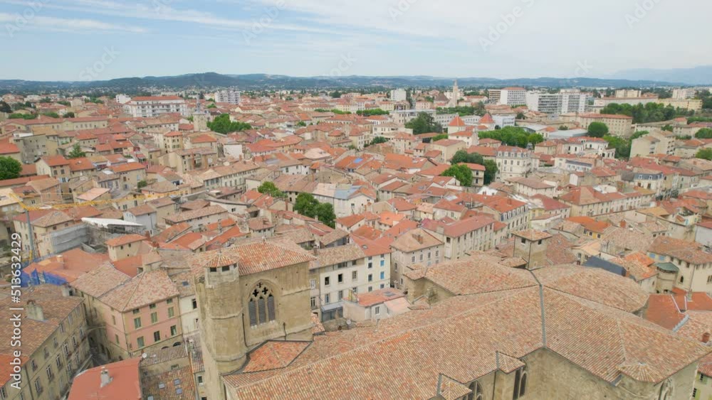 Romans-sur-Isère aerial back travelling - drone Air 2S