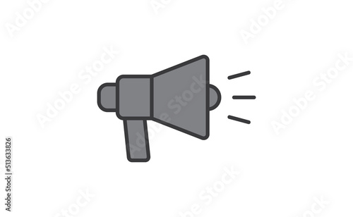 Megaphone icon. Shouting symbol. Announcement Offer promotion advertising symbol. Bullhorn speaker pictogram.