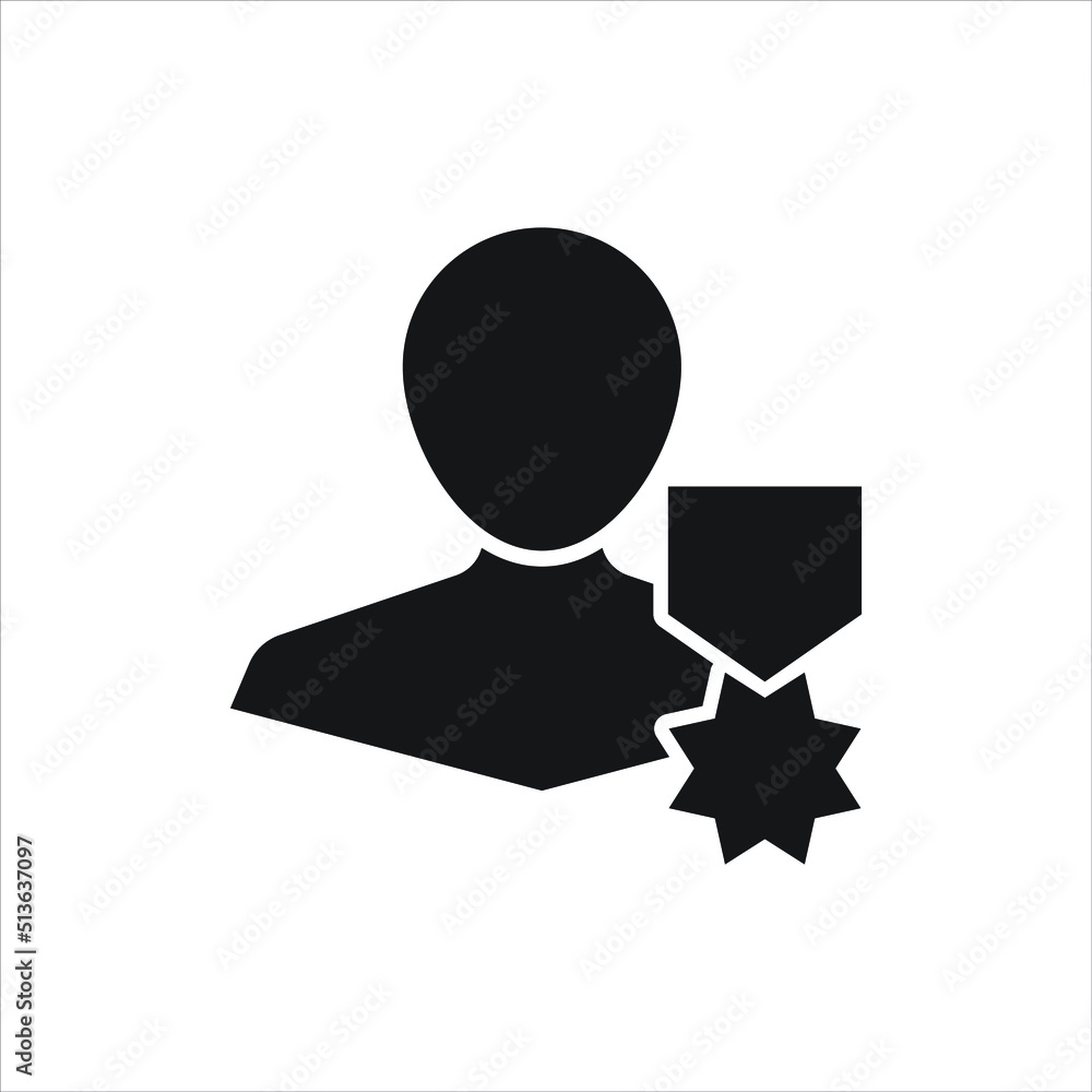 Reward user icon design isolated on white background Reward user icon design isolated on white background
