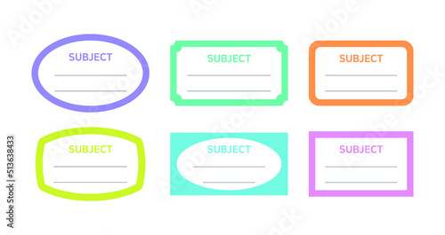 A set of label stickers for class notes.