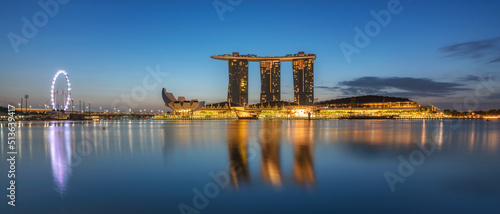 Photography Blue Hour Morning at Marina Bay Sands, Singapore