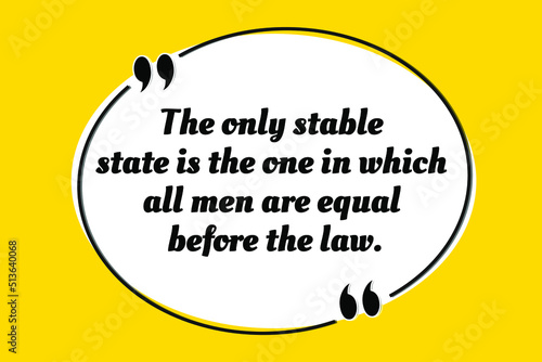 Vector quotation. The only stable state is the one in which all men are equal before the law. Aristotle