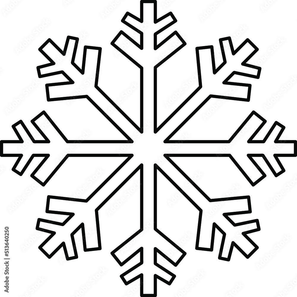 Vector icon of snowflake illustration on white background..eps Vector icon of snowflake illustration on white background..eps