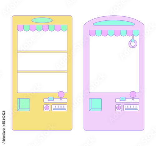 Colorful cute game machine, vending machine illustration graphic.