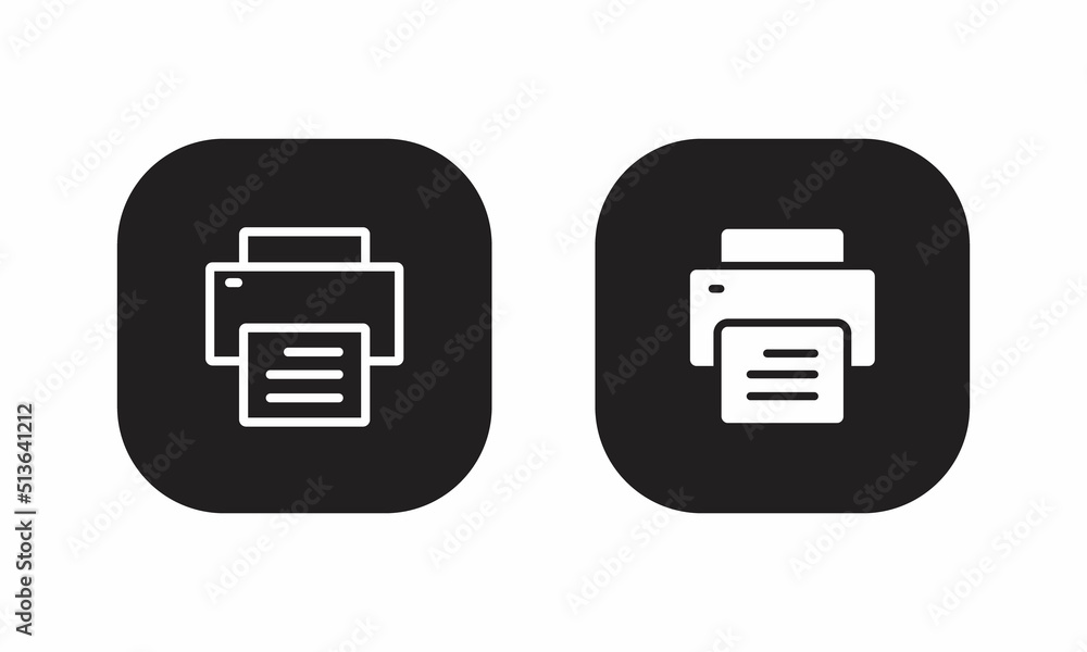 Print, printer icon vector isolated on square background Print, printer icon vector isolated on square background