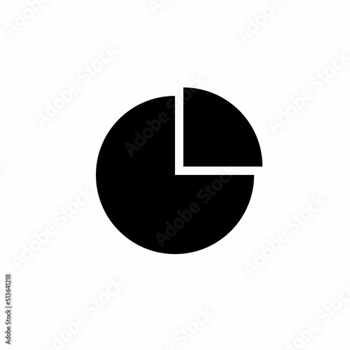 Simple pie chart icon vector isolated on white background