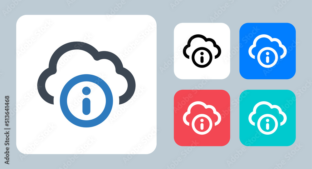 Cloud Information icon - vector illustration . Cloud, Information, Info, Storage, Data, Details, Server, line, outline, flat, icons . Cloud Information icon - vector illustration . Cloud, Information, Info, Storage, Data, Details, Server, line, outline, flat, icons .