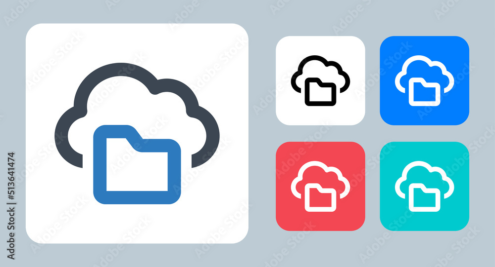 Cloud Folder icon - vector illustration . Cloud, Data, Storage, Folder, Files, Documents, Share, Sharing, save, line, outline, flat, icons . Cloud Folder icon - vector illustration . Cloud, Data, Storage, Folder, Files, Documents, Share, Sharing, save, line, outline, flat, icons .