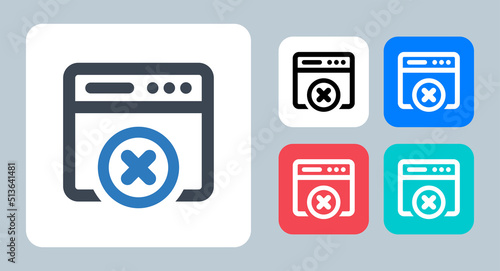 Free Download Webpage Error icon - vector illustration . Web, Browser, Error, Website, Not found, Access denied, Restricted, Cancel, Remove, line, outline, flat, icons . - GFXLoad