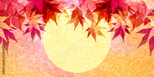 紅葉　お月見　もみじ　背景	
