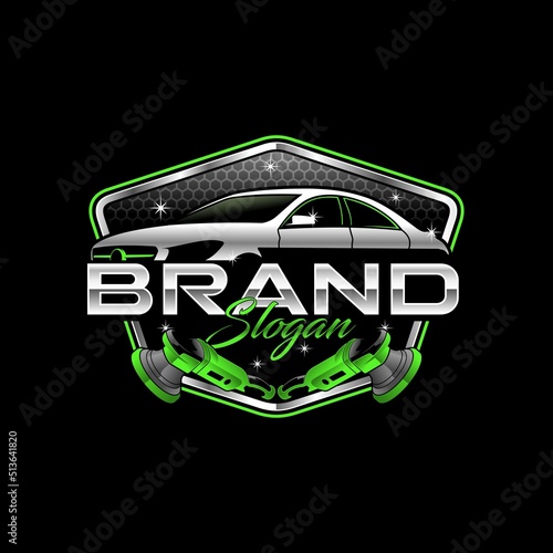 auto detailing car wash logo vector illustration