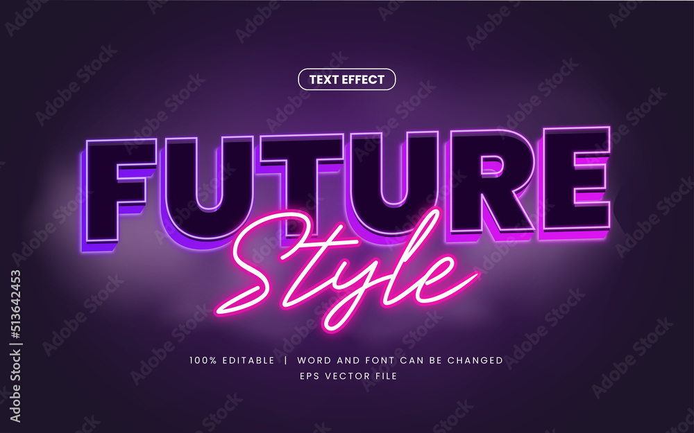 neon future style editable text effect neon future style editable text effect