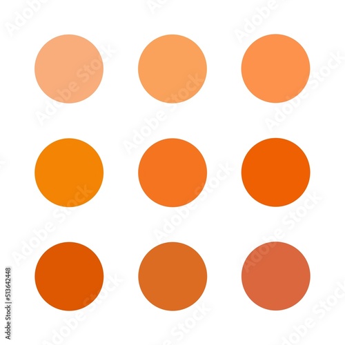 Orange  - verschiedene Orangetöne - Pastell / Matt Farben - Nuancen - Farbauswahl - Button
