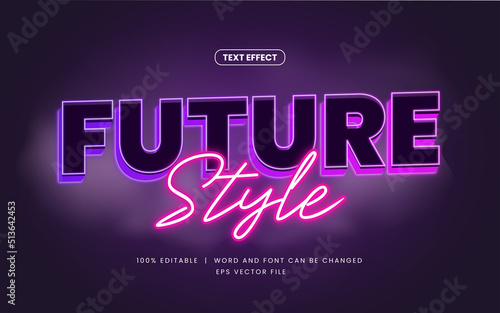 neon future style editable text effect