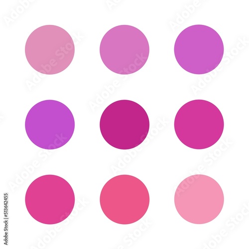 Rosa / Pink - verschiedene Farbtöne - Pastell / Matt Farben - Nuancen - Farbauswahl - Button